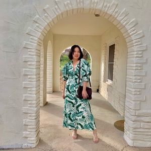 H&M Johanna Ortiz palm leaf dress